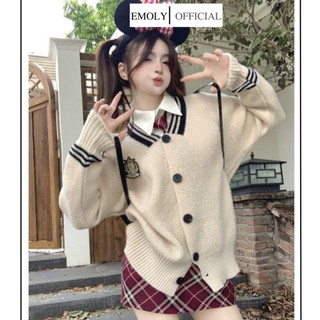 Áo khoác cardigan học sinh dáng rộng phong cách Hàn Quốc thời trang thu đông 2023- 216