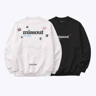 Áo sweater Missout SS1 2 màu đen trắng in 2 mặt Áo khoác nỉ hoodie unisex(N343)