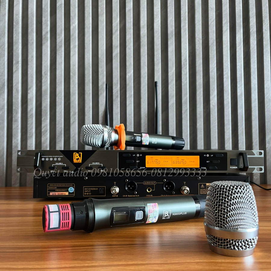 Micro karaoke không dây cao cấp B3- K9900Plus chống hú, cảm biến gia tốc, tự ngắt K 9900Plus