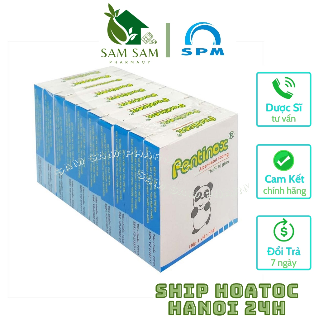 PENTINOX - Viên nhai hương dâu tẩ.y giun cho bé - Hộp 1 viên