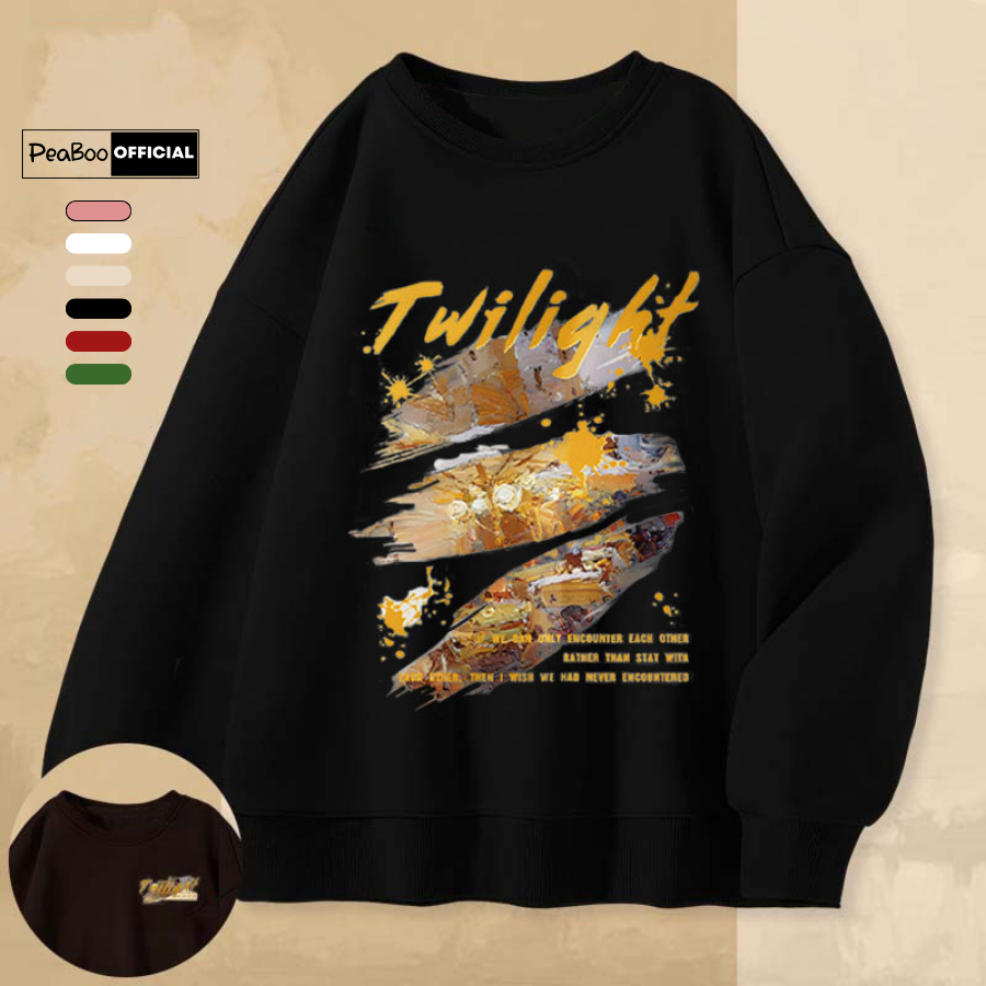 Áo Sweater Twiligh Nam Nữ By PEABOO Unisex Chất Nỉ Lót Bông Form Rộng