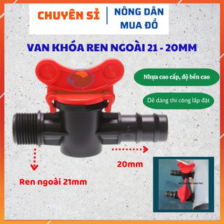 Van Khóa Nối Ren Ngoài 21 Ra Ống PE 20MM