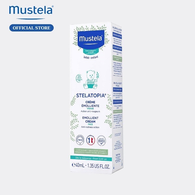 Kem Dưỡng Mặt Cho Da Chàm Thể Tạng  Mustela Stelatopia Emollient Face Cream 40ml