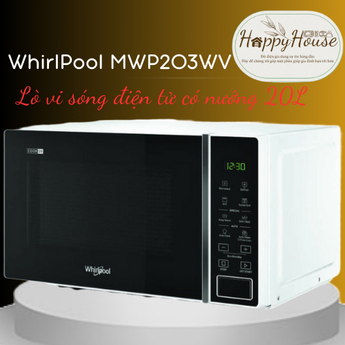 Lò vi sóng WhirlPool 20L cơ không nướng MS2003WV / Lò vi sóng WhirlPool 20L điện tử có nướng MWP203WV