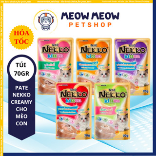 Pate cho mèo con Nekko Kitten Creamy Túi 70GR. Pate dinh dưỡng dành cho mèo con Nekko Creamy.