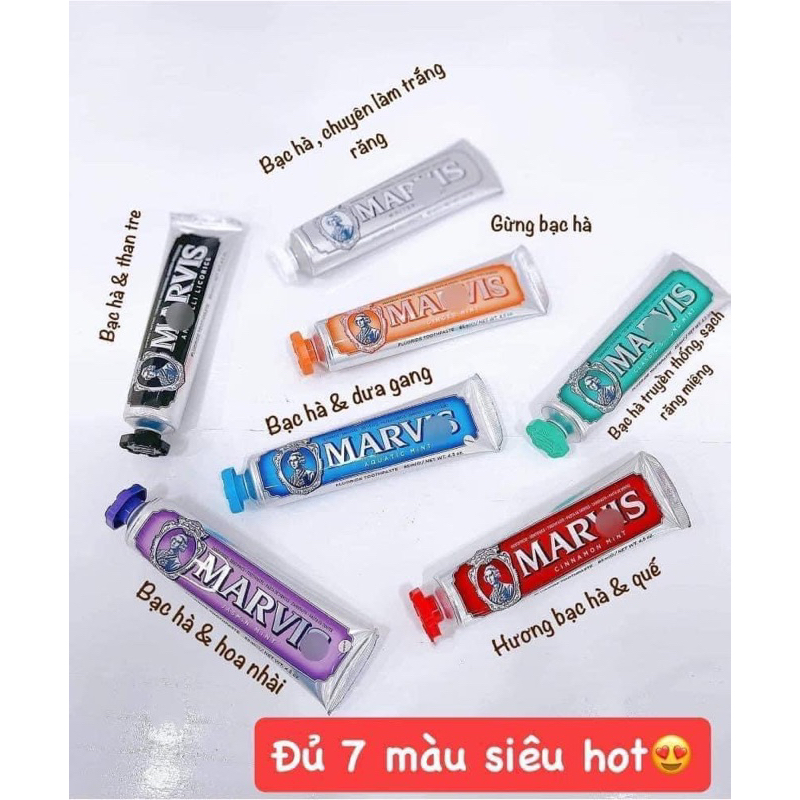Kem đánh răng MARVIS các màu