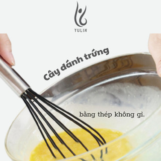 Cây đánh trứng bằng thép không gỉ, dụng cụ đánh trứng nhỏ gọn tiện dụng