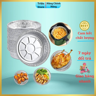 Khay Giấy Bạc Lót Nồi Chiên Không Dầu, Giấy Bạc Nướng Size 18-20-22 Chịu Nhiệt Cao Đảm Bảo Sức Khoẻ