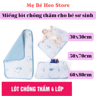 Miếng lót chống thấm cho bé sơ sinh 4 lớp kích thước 30x30, 50x70cm, 60x80cm
