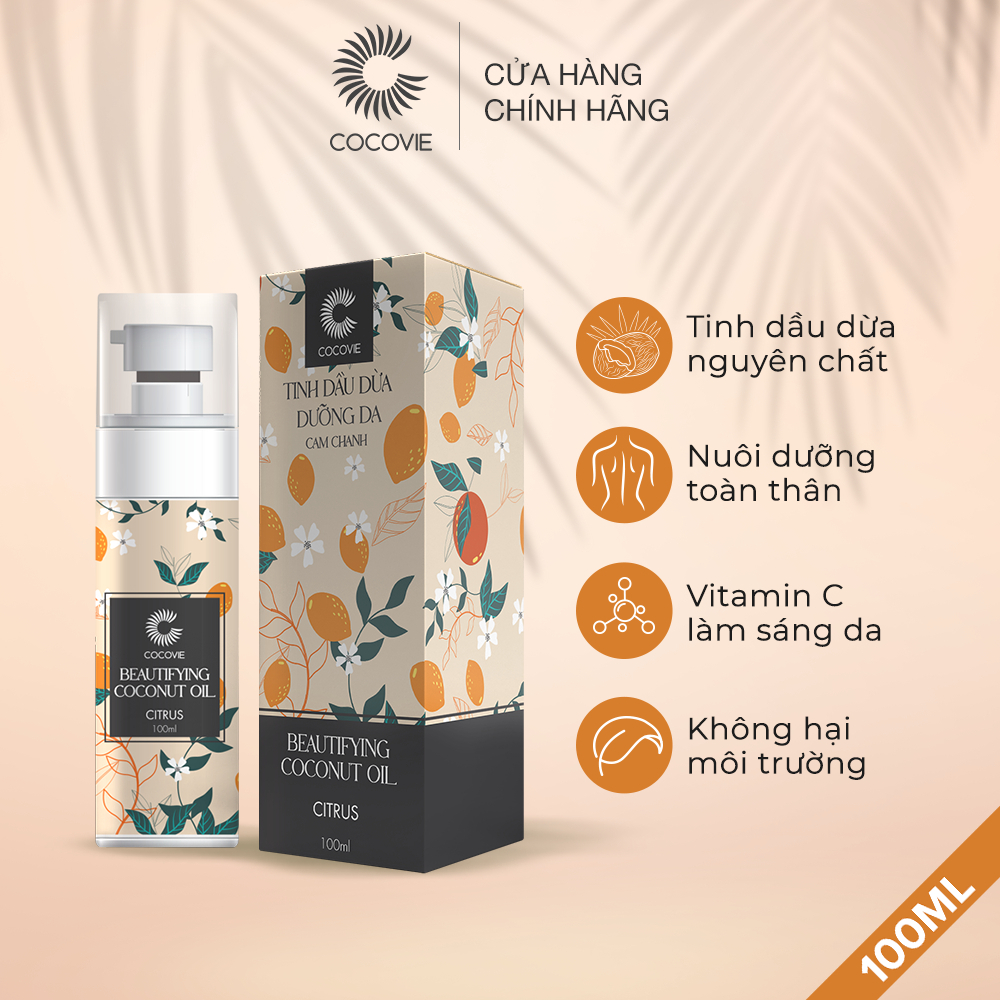 DẦU DỪA DƯỠNG THỂ HƯƠNG CAM CHANH HỮU CƠ COCOVIE 100ML