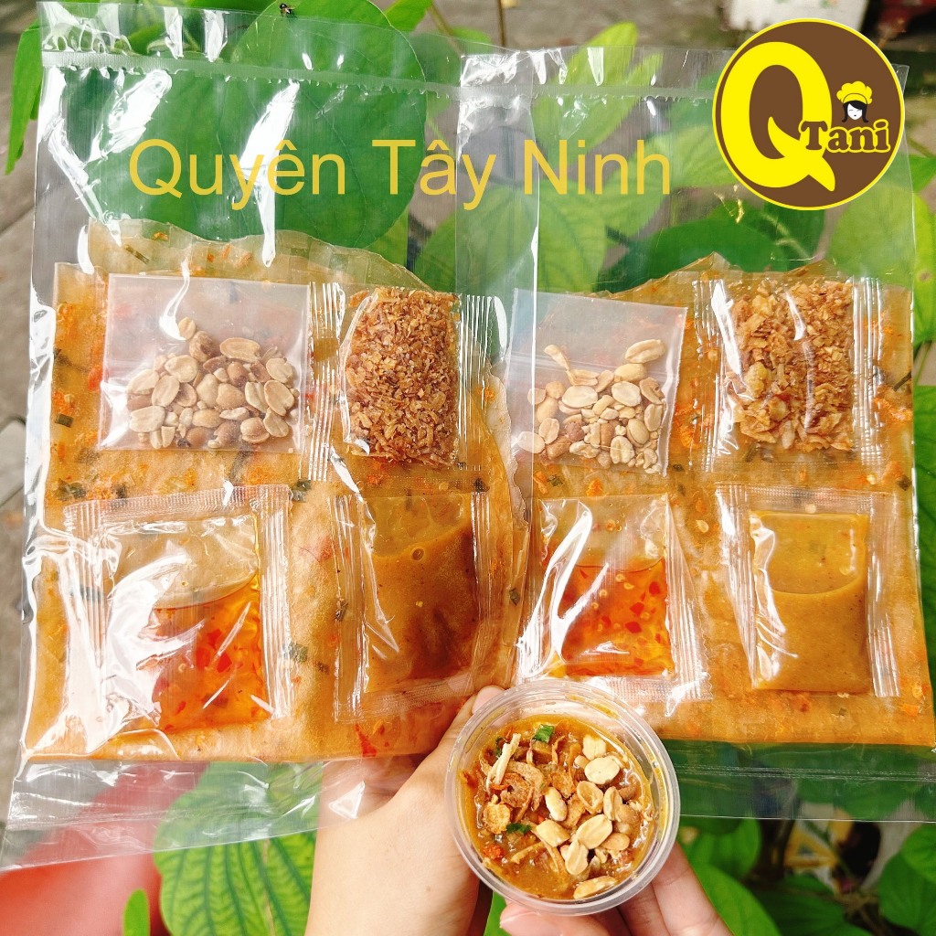 Bánh Tráng Sốt Muối Béo - Bịch Bánh Tráng Phơi Sương/ Siêu Mỏng/ Dẻo Tôm Chấm Sốt Muối Béo - Quyên Tây Ninh