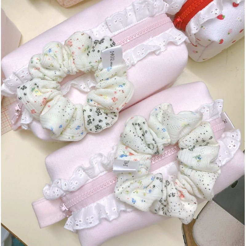 Scrunchies dây buộc tóc hoa nhí vải thun gân hàn mềm mịn - Made by 1402.Sew 🌱