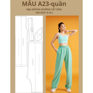Rập giấy a0 quần lưng thun a23