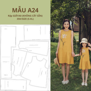 Rập giấy a0 váy suông a24