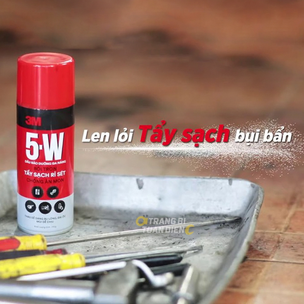 Chai xịt chống rỉ sắt 3M 5W, Chai xịt bôi trơn chi tiết máy, tẩy rỉ sắt xe ô tô, xe máy