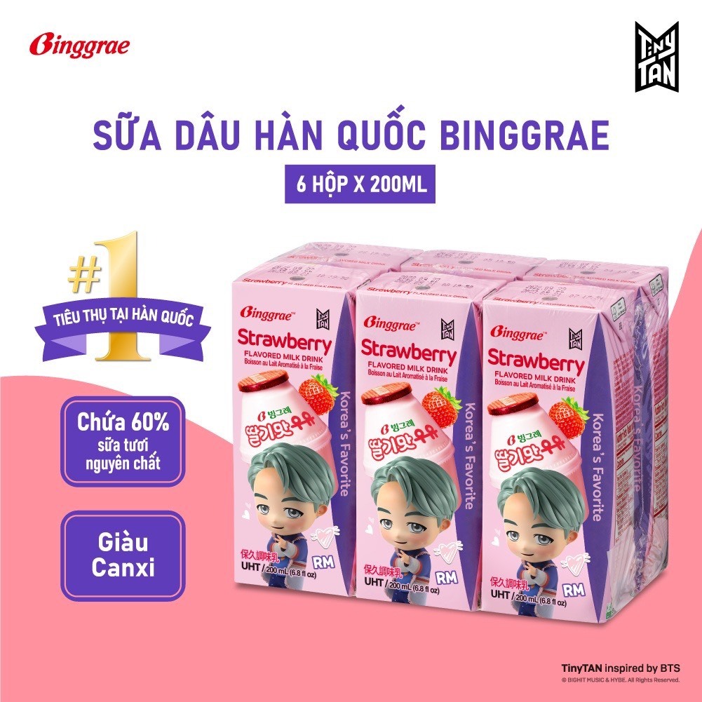 Sữa chuối Binggrae Hàn Quốc hộp 200ml