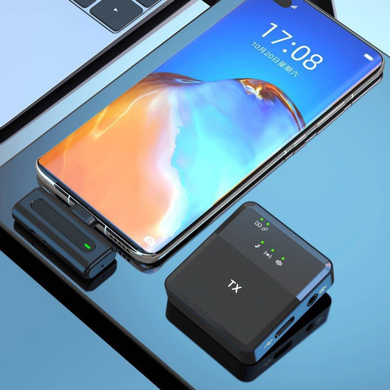 Micro thu âm không dây SX8, Mic cài áo thu âm livestream, quay video, khử tiếng ồn cao cấp, khoảng cách 20m