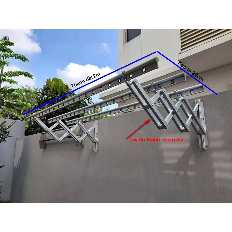 (CHÍNH HÃNG) Giàn phơi xếp gắn tường Hoà phát - bền đẹp, chắc chắn