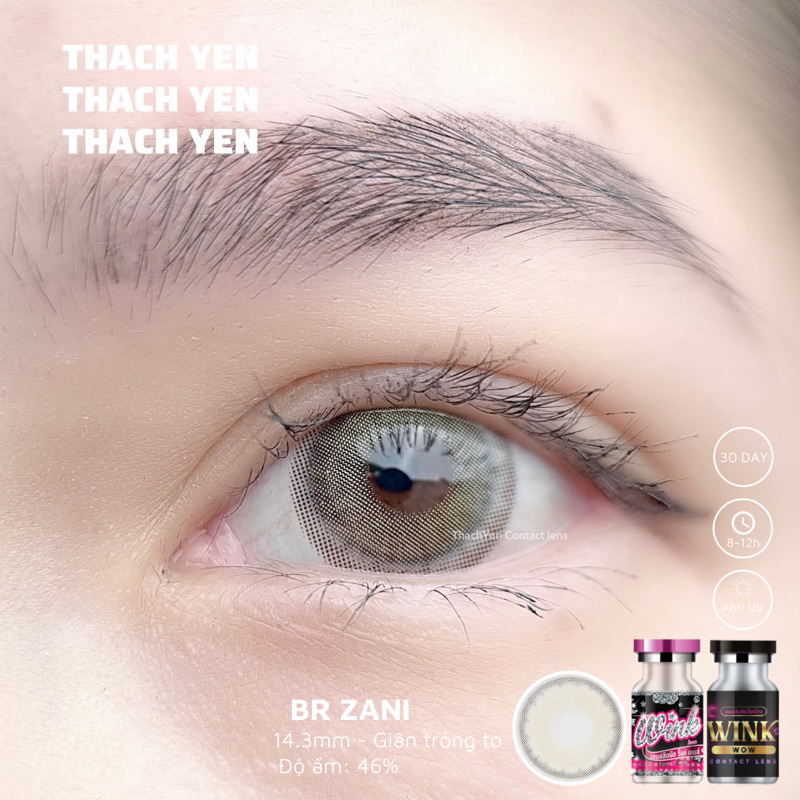 Lens Mắt Zani Nâu Tây giãn to- 0-10 độ kính áp tròng