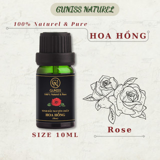 Tinh Dầu Hoa Hồng 10ml Guniss | Treo Xe Ô Tô, Thơm Phòng | Thiên Nhiên, Nguyên Chất 100%, Có Kiểm Định COA.