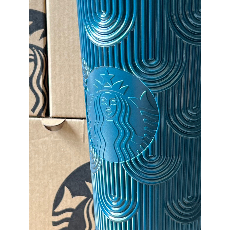 LY COLD CUP 24OZ  PLASTIC SHELL BLUE SHIMMER