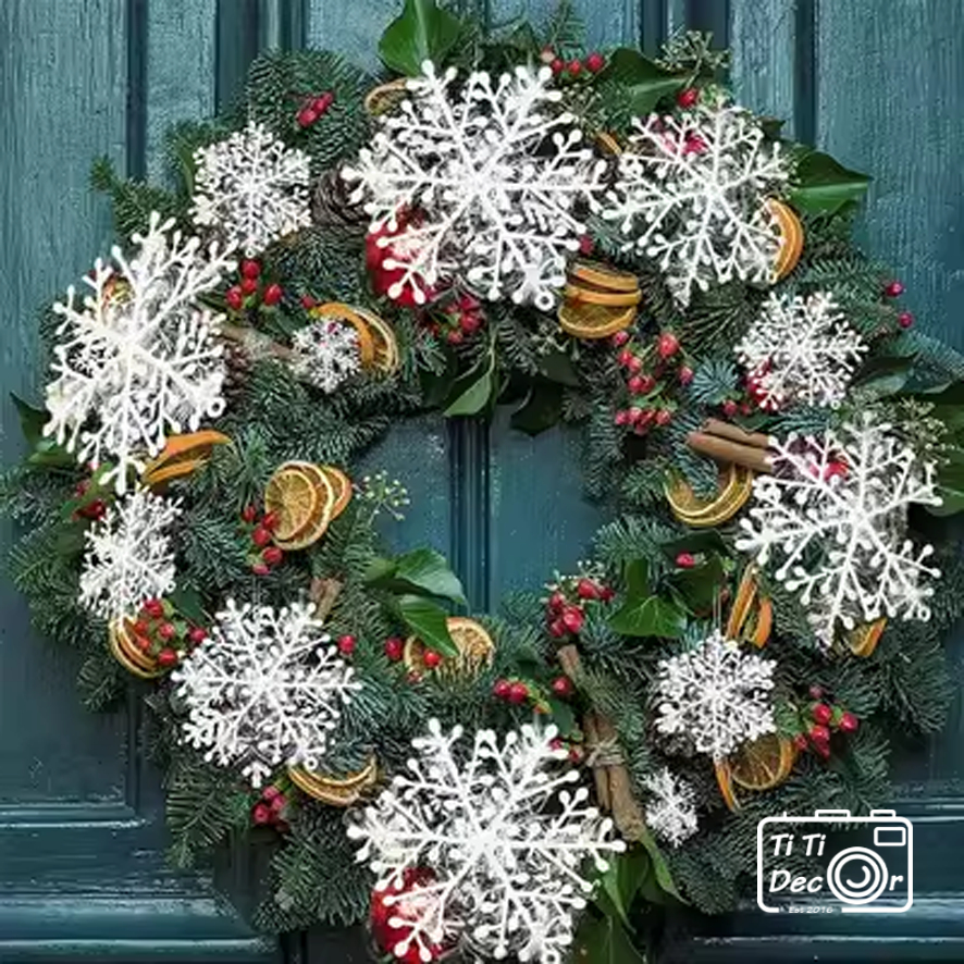 Bông tuyết trắng Noel decor chụp ảnh, trang trí nhà cửa, cửa hàng