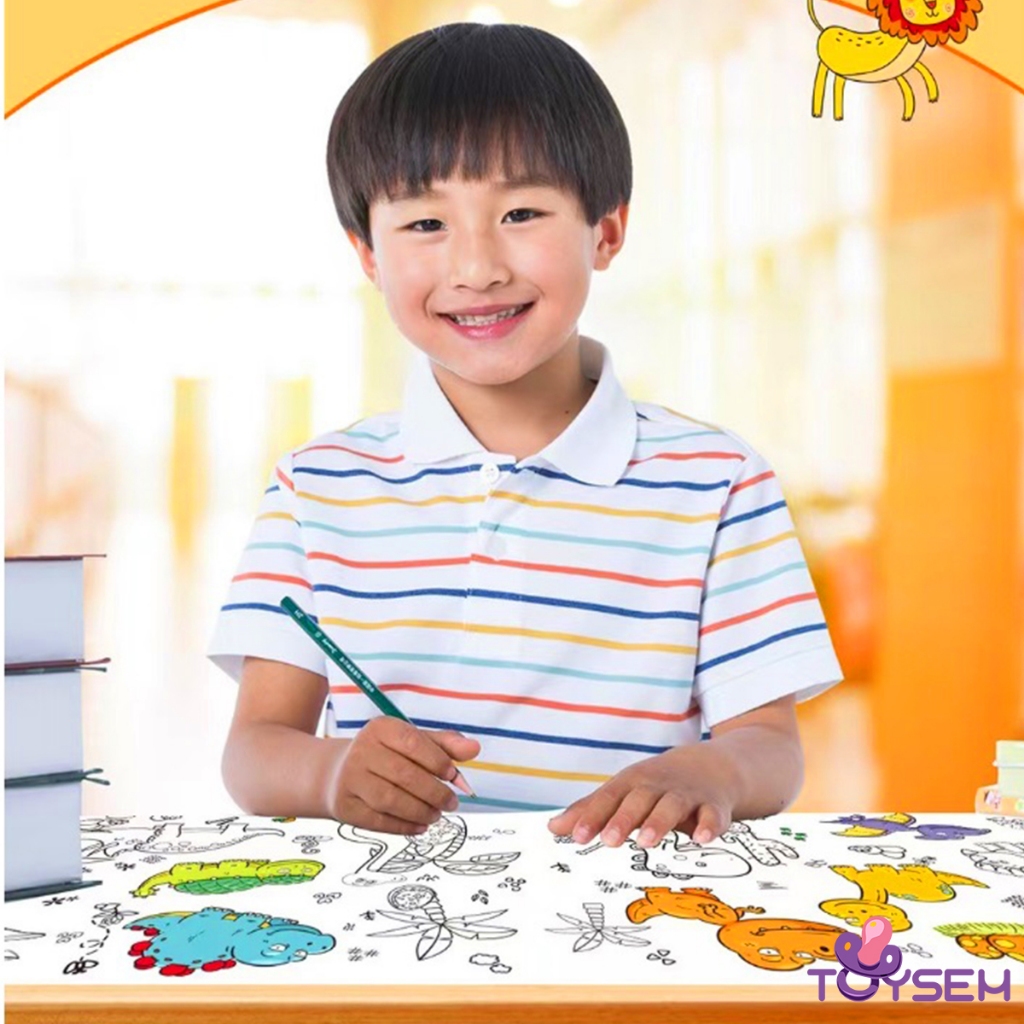 Đồ chơi tô màu với cuộn tranh giấy nhiều chủ đề dài 3m rộng 30cm cho bé vui chơi cả ngày - Quà tặng sinh nhật