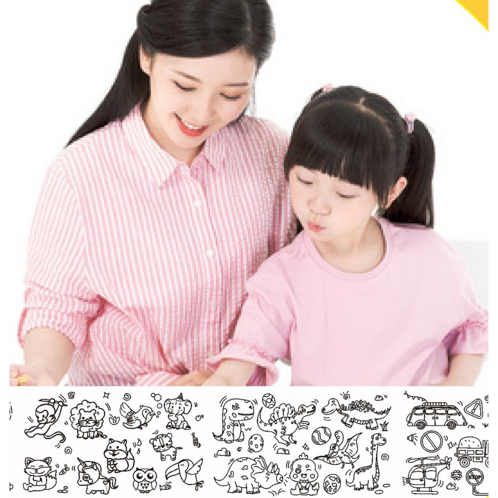 Đồ chơi tô màu với cuộn tranh giấy nhiều chủ đề dài 3m rộng 30cm cho bé vui chơi cả ngày - Quà tặng sinh nhật