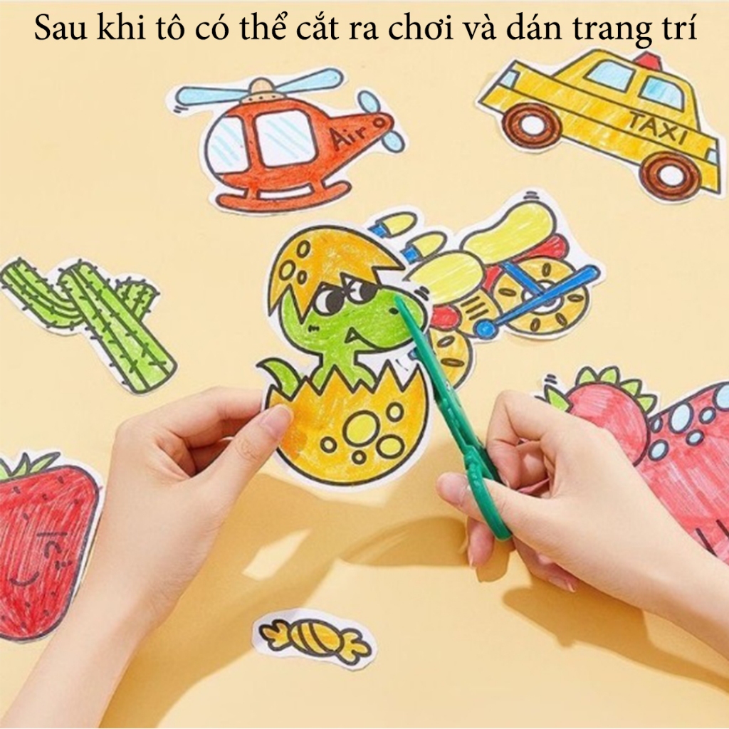 Đồ chơi tô màu với cuộn tranh giấy nhiều chủ đề dài 3m rộng 30cm cho bé vui chơi cả ngày - Quà tặng sinh nhật