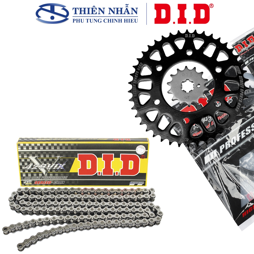 Nhông Sên Dĩa DID Exciter 150 sên phốt cao su 428VIX-132L Steel, 14T-42T