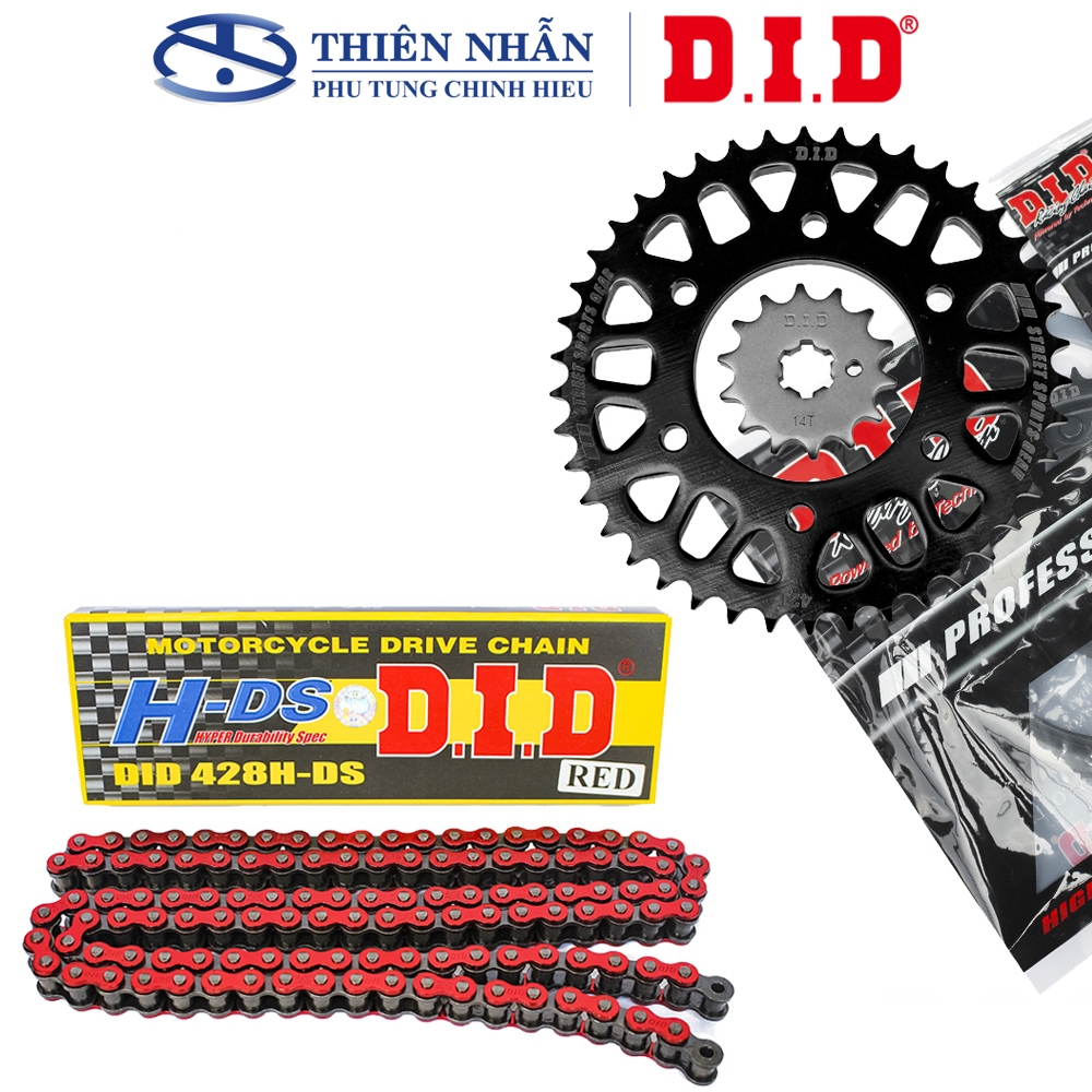 Nhông Sên Dĩa DID Exciter 150 sên Metalic Red 428HDS-122RB, 14T-42T