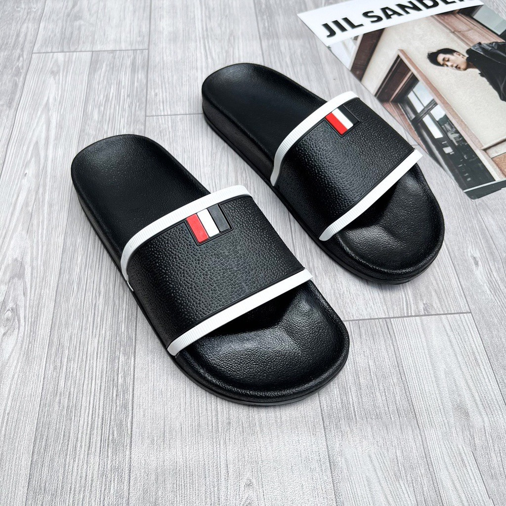 Dép nam quai ngang, dép THOME nam đế đúc eva chống ngấm nước, quai êm chạy viền trắng siêu nét