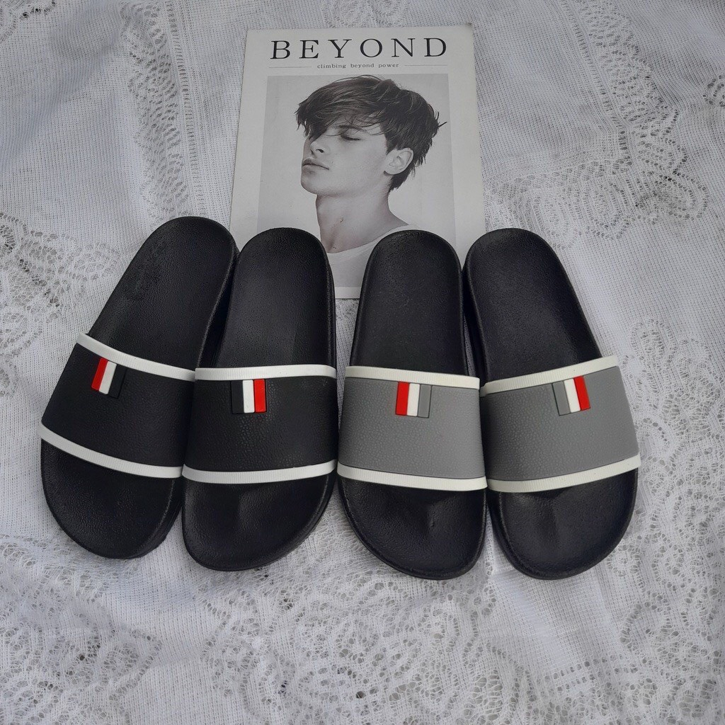 Dép nam quai ngang, dép THOME nam đế đúc eva chống ngấm nước, quai êm chạy viền trắng siêu nét