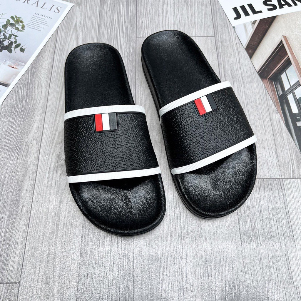 Dép nam quai ngang, dép THOME nam đế đúc eva chống ngấm nước, quai êm chạy viền trắng siêu nét