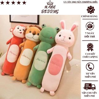 Gối Ôm Gấu Bông Hình Thú Nghộ Nghĩnh Đáng Yêu Cao Cấp Chất Vải Mền  Mịn Và Mát,Dài 55cm,70cm,90cm,110cm.