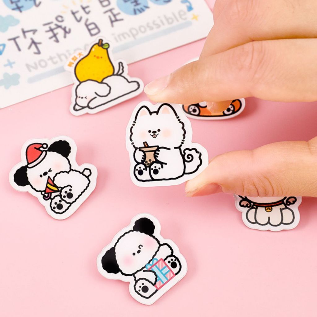 Ghim cài balo huy hiệu cài áo acrylic hình chó con