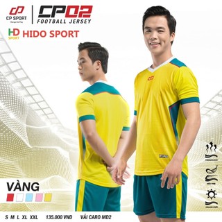 Quần áo bóng đá không logo CP02 màu vàng CÓ IN tên số