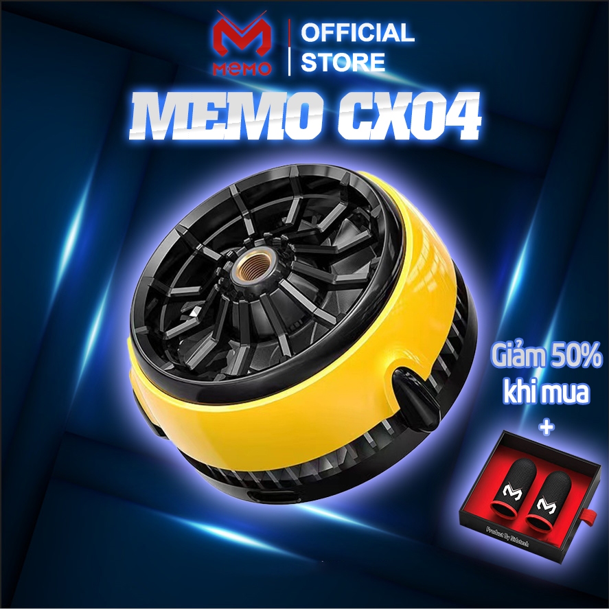 Quạt tản nhiệt điện thoại sò lạnh MEMO CX04 đèn led gaming chơi game Liên Quân PUBG FF livestream làm lạnh sâu chống ồn