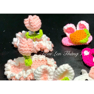 Ảnh thật - kẹp tóc hoa Tulip len handmade 🧶 ( kèm hộp kẹp,ảnh thật cuối hình)