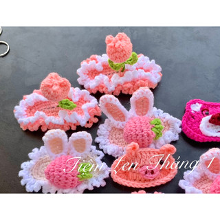 Ảnh thật - kẹp tóc hoa Tulip len handmade 🧶 ( kèm hộp kẹp,ảnh thật cuối hình)