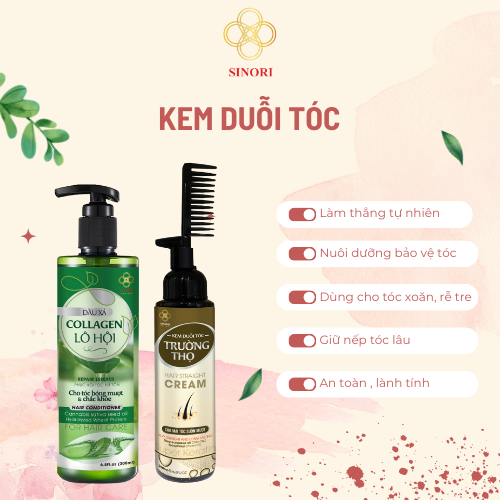 Kem duỗi tóc tại nhà Sinori không cần kẹp nhiệt , chứa Protein không làm tổn thương tóc chính hãng.