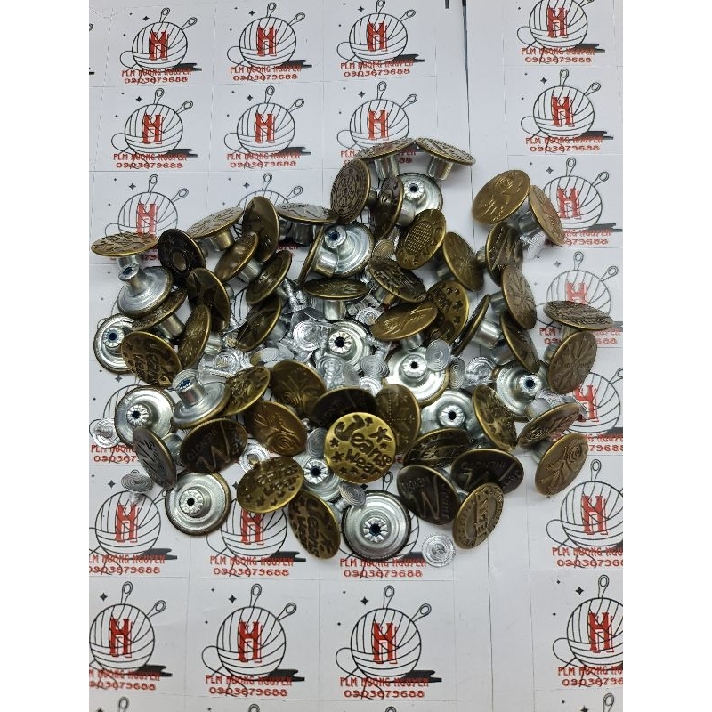 Cúc quần jeans/ quần bò loại inox xịn - gói 50 cái 15mm