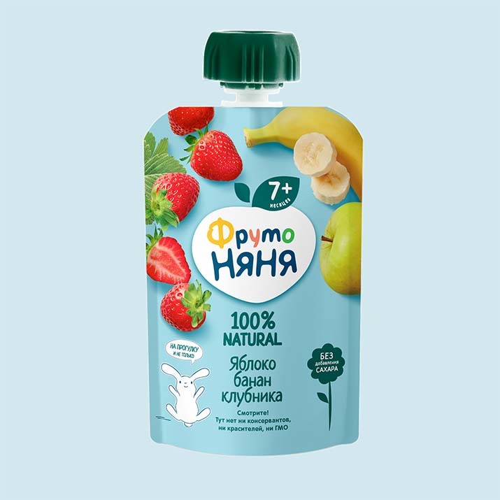 Trái Cây Nghiền FRUTO Nga Túi 90g - Hoa Quả Nghiền FRUTONANNY Cho Bé Ăn Dặm Từ 6M+