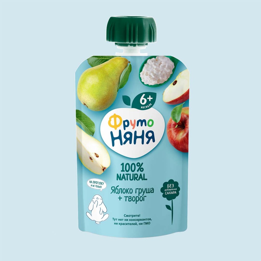 Trái Cây Nghiền FRUTO Nga Túi 90g - Hoa Quả Nghiền FRUTONANNY Cho Bé Ăn Dặm Từ 6M+