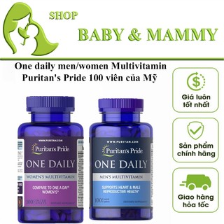 Vitamin tổng hợp và khoáng chất cho nam và nữ one daily men/women Multivitamin Puritan's Pride 100 viên của Mỹ
