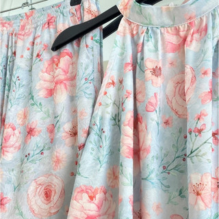 [O] VIBES Đồ bộ cổ yếm Lụa gấm Hebe Halter Long Set