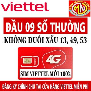 SIM VIETTEL ĐẦU 09 SỐ BÌNH THƯỜNG . ( Số ngẫu nhiên không đuôi xấu 13, 49, 53, 78 )