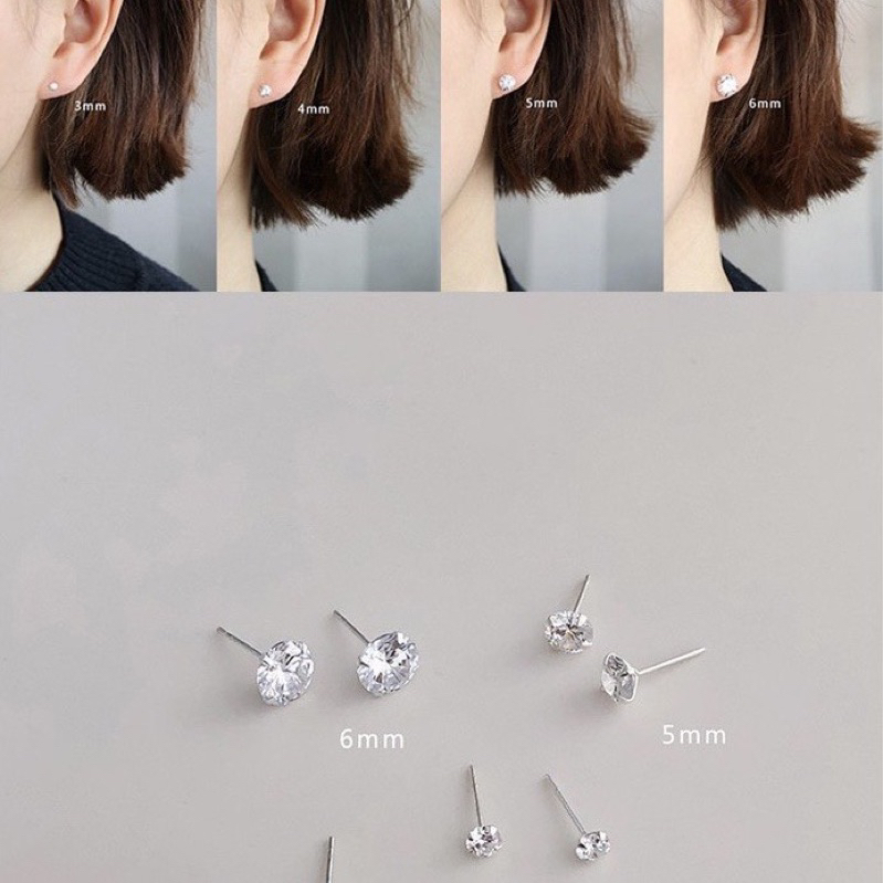 BÔNG TAI NỤ ĐÁ CZ CAO CẤP BẠC TA