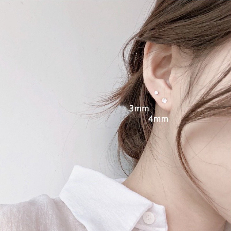 BÔNG TAI NỤ ĐÁ CZ CAO CẤP BẠC TA