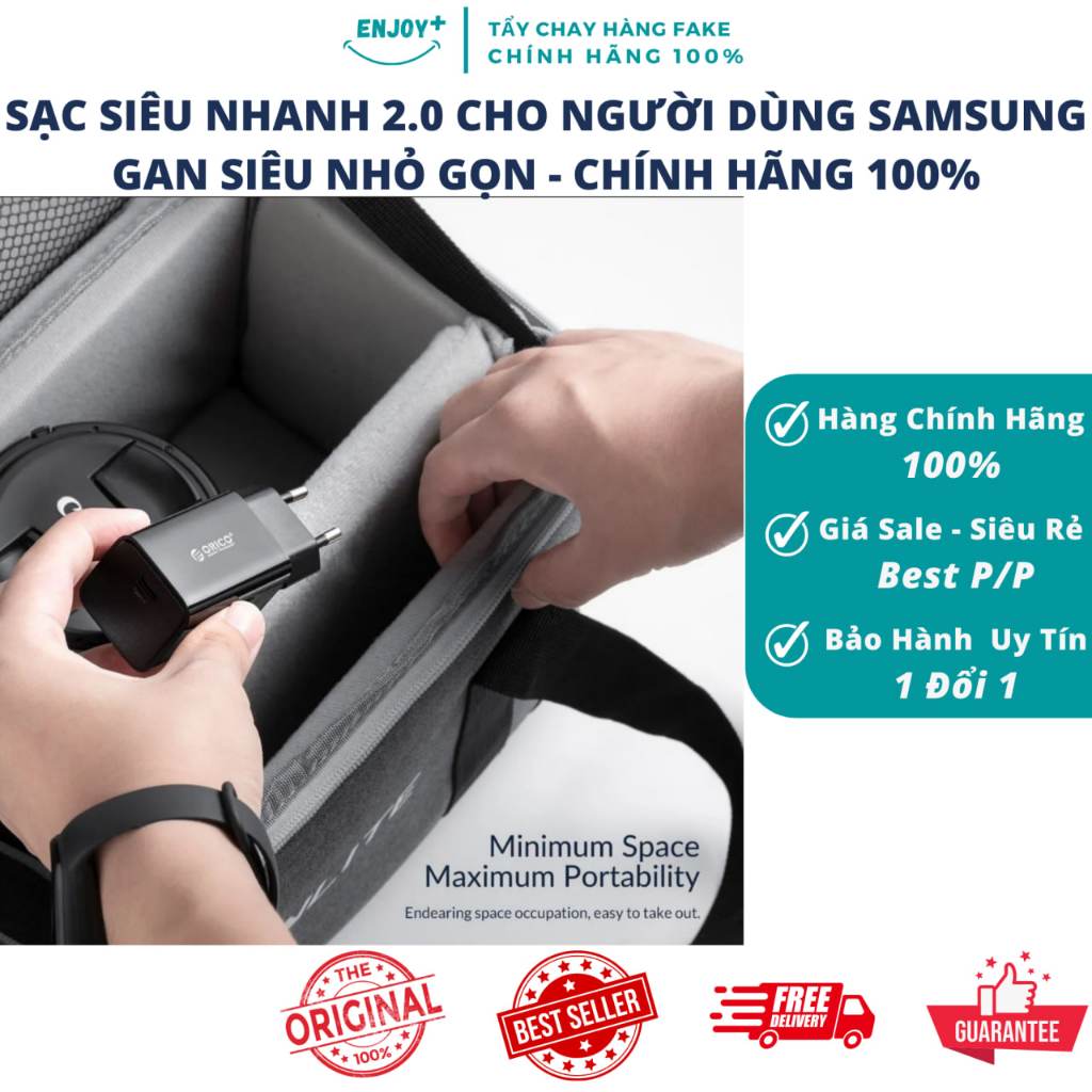 Sạc nhanh Orico GaN 65W - Sạc siêu nhanh PPS 2.0 - Orico 65W 1C - GAN Siêu Nhỏ Gọn - Chính Hãng 100%| ENJOY PLUS